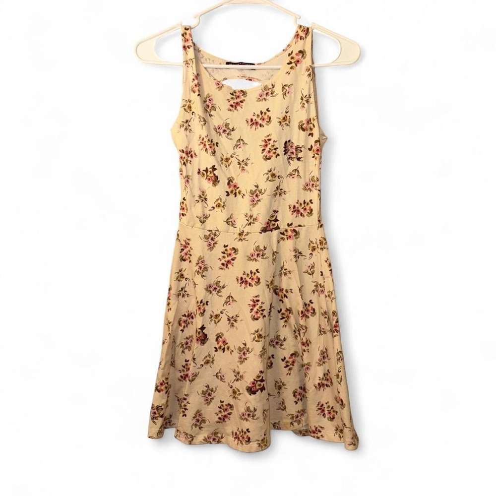 Brandy Melville Cream Floral Mini Dress